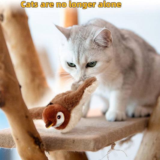 Interactive Chirping Bird Cat Toy, 2025 New Flying Interactive Flapping Chirping Bird Cat Toy, Flapping Bird Cat Toy For Indoor Bored Cats, Flapping Bird Cat Toy